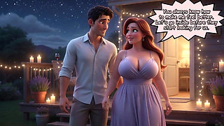 A Taboo New Year Passion Ignites Between Close Friends in the Moonlit Backyard (ai Generated)