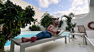 Locked Outside I Couldn't Hold It & Wet My Jeans by the Pool