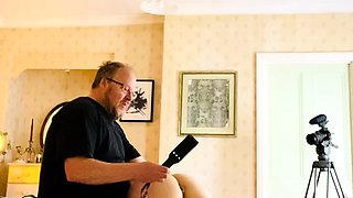 Amateur Blonde Chick Strips To Thong