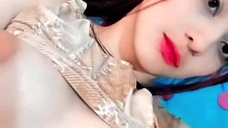 Porn actress touches herself and shows her whole body