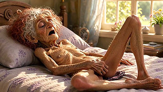 90 Year Old Woman Masturbates Her Wrinkled Ugly Pussy