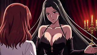 A lesbian Vampire Queen transforms a beautiful young woman