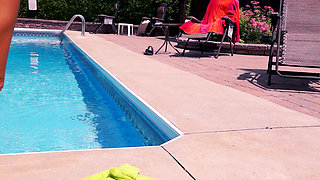 My stepbrother fucked me in the pool