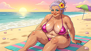 Sexy Big Boobs on Beach