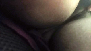I am sitting in the office, fondling my black pussy.