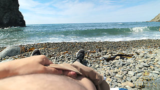 155 Caught on Beach: Sporty Girl in Crotchless Bodysuit Rides Stranger Hard