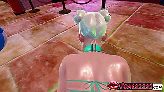 Qiyana at the Pool Party - 3D Hentai with Thighjob From Behind, Bikini Dick Teasing, Pool Doggystyle POV & Missionary Cumshot