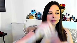 Sexy Shemale With Big Tits Jerking Her Huge Cock Off