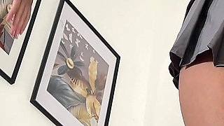 Beautiful and Hot Petite Brunette Babe Invites Her Blonde BFF for a Fashion Try on Haul for Mini Skirts and Lingerie