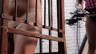 I Put My Slave in a Cage and Make Him Lick My Dirty Heels