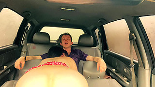 Wife Cheating with a Taxi Driver in the Car Outside the House