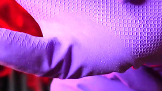 ASMR sounding: kitchen rubber gloves fetish