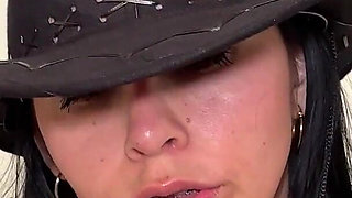 Playful Cowgirl Has Fun with a White Cock and Masturbates Until She Cums All Over