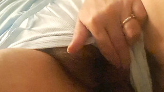 Stepmom in Pajamas, You Can See Her Hairy Pussy