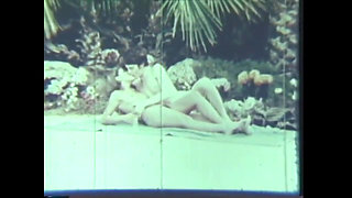 Hot vintage sex outdoor by the swimming pool!