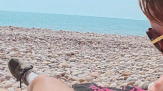 Super Stacked Married British MILF Cheats on Nudist Beach!