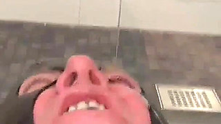 Golden Shower in Masked Face and Mouth
