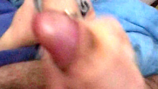 My Wife Gives Me a Gorgeous Night Handjob with a Copious Cum Blast