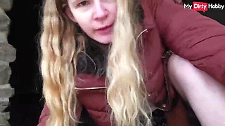 Fiery squeeze at outside public sex scene