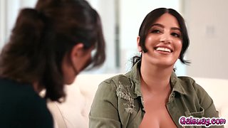 Casey Calvert and Sarah Arabics coquettish sex