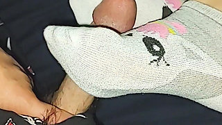 Naughty Little Unicorn Ankle Socks Sockjob Cum