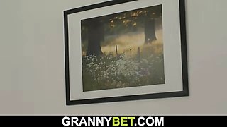 Guy doggy-fucks busty 65 years old granny