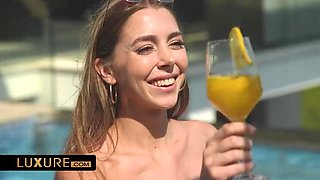 Hot Poolside Threesome - Clara Mia & Popiense Mary Fuck Hard Outdoor