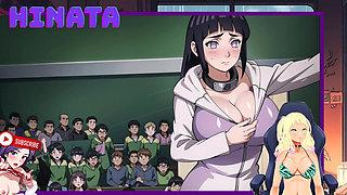 HINATA the TEACHER of the academy. She unzips her and exposes her breasts. Shinobi Secrets 14