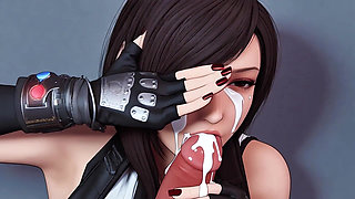 Animation, Tifa, Perfect Blowjob, Titty Fuck, Sexy Fucking, Art