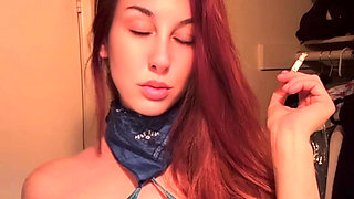 Artemisia Love Smoking a Cigarette Wearing a Sexy Bikini