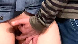 Dirty Hobby! Old Man Fingering Perfect Pussy in Public
