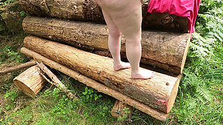 Breasts and Vagina Used on the Wood Pile