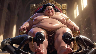 Huge BBW Mistress Foot Worship - Slaves Licking Her Feet to Ecstasy