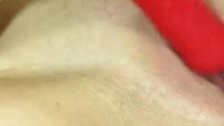Horny MILF Louise B. Plays with Her Pussy in Bed