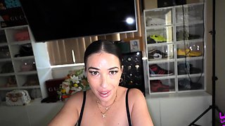 Brunette slut with perfect big boobs is alone