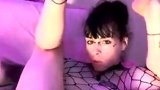 Tulip Xitsk Anal Training In Fishnet With Big Dildo