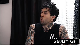 All Natural Goth Gets Her Ass Oiled Up In Fishnets & Takes Huge Dick