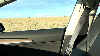 Blowjob in taxi with a German amateur teen