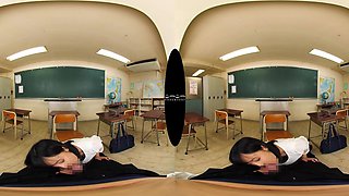 Japanese Classroom School Explores POV VR Fantasy