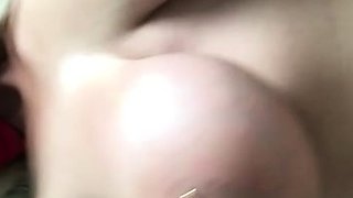 Big Boobed Blonde Masturbates With A Dildo In The Bathroom