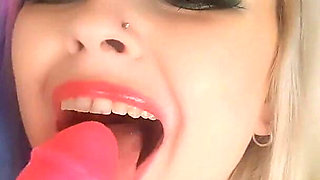 Rainbow Haired MILF Trying Out New Dildo