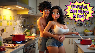 The Beautiful Stepmother Summer Tease in the House Builds to Passionate Kitchen Encounter (ai Generated)