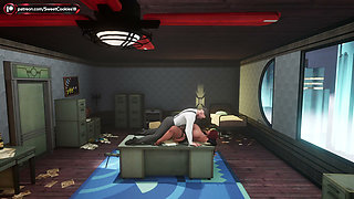 Detective Interrogates Busty Redhead Hard in His Office