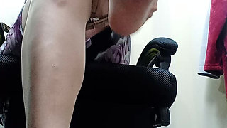 Wearing Pantyhose in the Waiting Room for a Photo Session