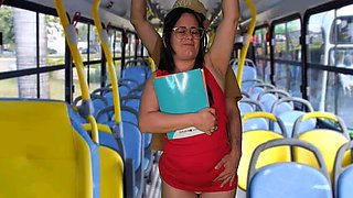 Hot Latina Teen Groped on Bus - Public Handjob & Big Cock Fun