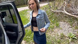 Serenity Cox Takes Hardcore Car Threesome Creampie
