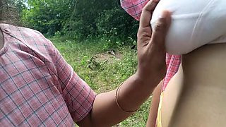 School Girl in Uniform Lesbian Outdoor Orgasm