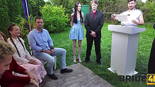 Busty Bride started anal orgy during wedding day