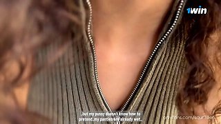 Curly beauty in wet panties from Tinder yearned for a hard dick very much
