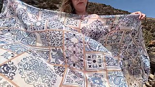 Hot Naked MILF Teasing on the Public Beach